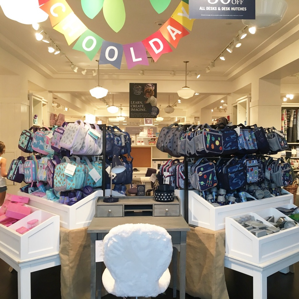 Back to school shopping at Pottery Barn Kids Princeton